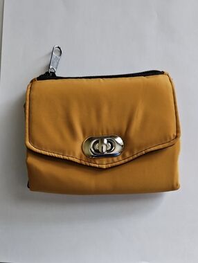 Compact Mustard Yellow Women's Wallet - Turn-Lock Closure